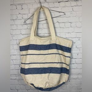 Cynthia Rowley large cotton striped tote bag